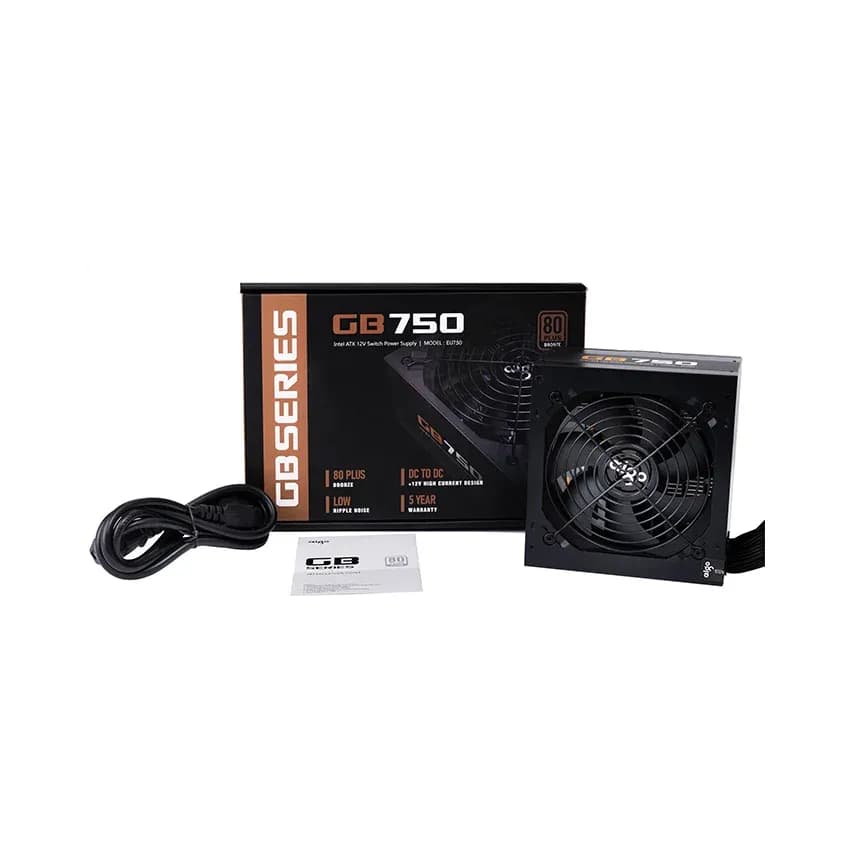 Nguồn máy tính AIGO GB750 - 750W (80 Plus Bronze/Màu Đen)