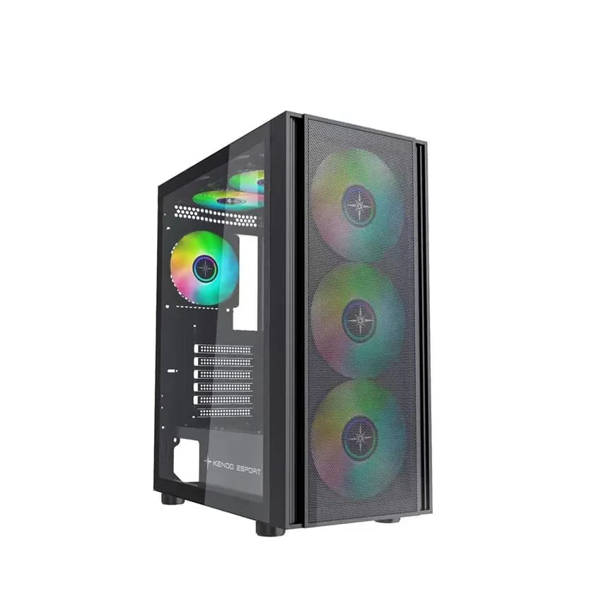 Vỏ case KENOO ESPORT EM700- 3F - Đen (E-ATX/Mid Tower/3 Quạt)
